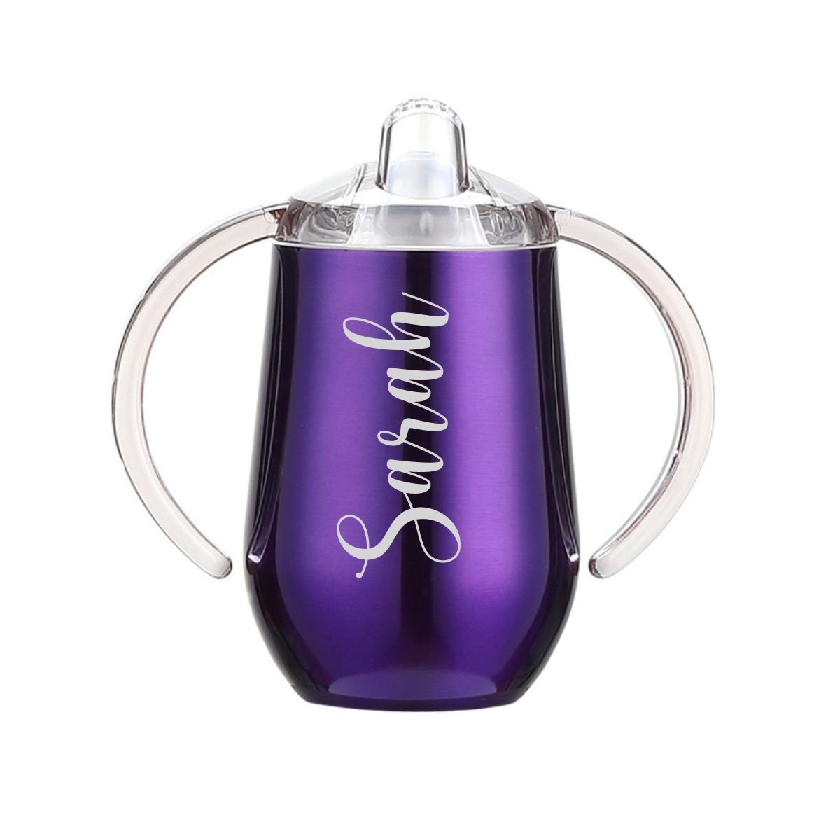 Laser Engraved 10oz Sippy Cup Tumbler, Personalized Stainless