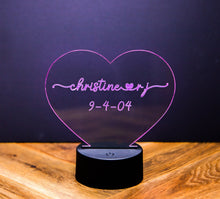 Load image into Gallery viewer, Personalized 6 Color Night Light , Anniversary Gift , Custom Night Lamp
