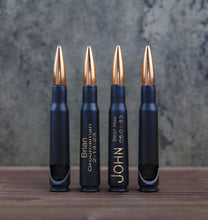 Load image into Gallery viewer, Black .50 Caliber Bullet Bottle Opener Personalized
