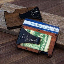 Load image into Gallery viewer, Wallet Money Clip - Mens Personalized Card Holder
