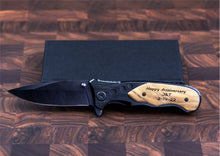 Load image into Gallery viewer, Engraved Pocket Knife,  Black Custom Knife
