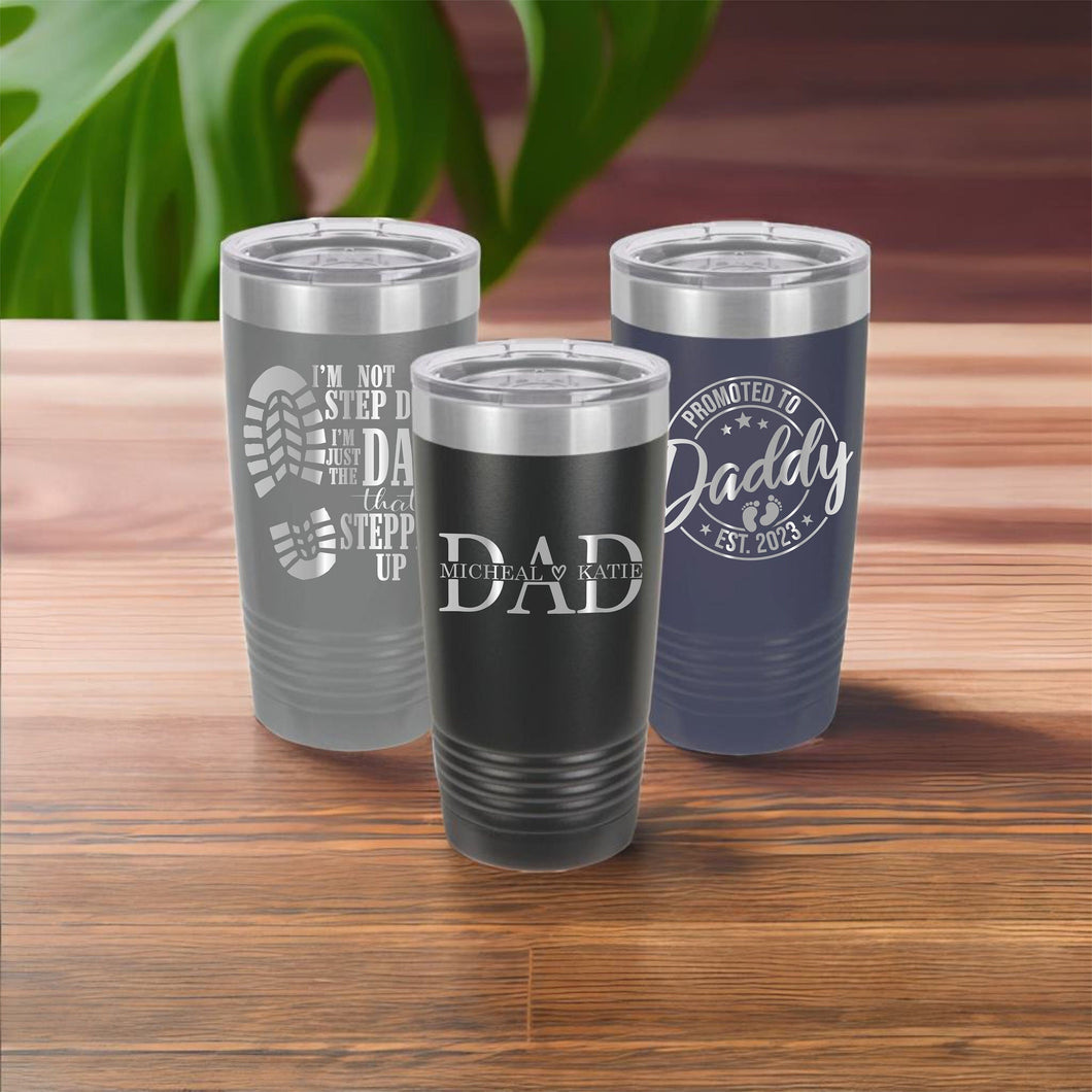 Personalized Dad Tumbler for Father's Day Gift for DAD - DAD Tumbler with Kid Names - Step Dad Tumbler Gift for Birthday New Dad Gift