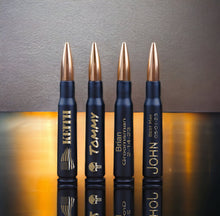 Load image into Gallery viewer, Black .50 Caliber Bullet Bottle Opener Personalized
