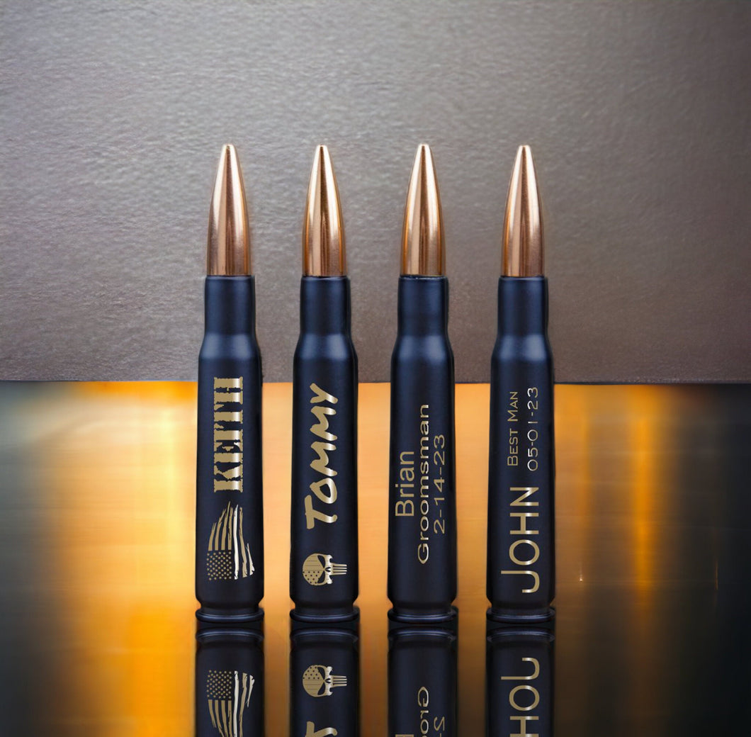 Black .50 Caliber Bullet Bottle Opener Personalized