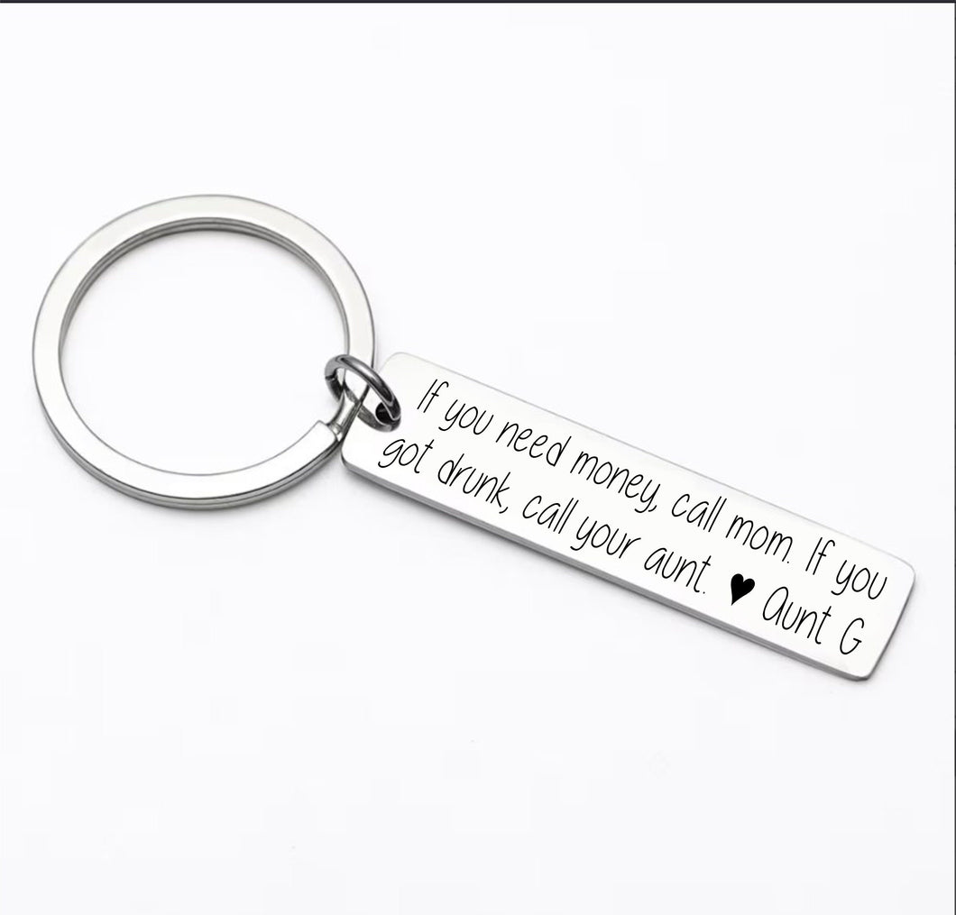 Funny Niece Gift - Stainless Steel Laser engraved Keychain - Gift from aunt