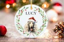 Load image into Gallery viewer, Poodle Ornament - Water Color Photo Ornament
