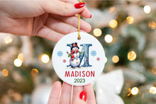 Load image into Gallery viewer, Letter Initial Ornament - Custom Name Ornament - 2023 Family Ornament - Personalized - Christmas gift - Family Keepsake - Monogram Ornament
