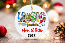 Load image into Gallery viewer, Music Teacher Christmas Ornament - Music teacher Gift - Teacher Ornament - Personalized Christmas gift - Music Teacher Appreciation Keepsake
