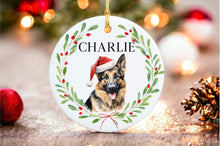 Load image into Gallery viewer, German Shepherd Ornament - Water Color Photo
