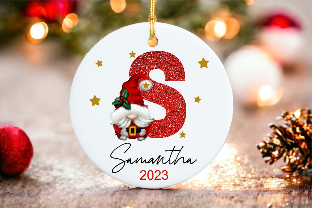 Custom Initial Ornament - Letter Name Ornament - 2023 Family Ornament - Personalized - Christmas gift - Family Keepsake - Monogram Ornament