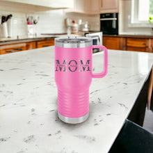 Load image into Gallery viewer, Personalized Mom Tumbler 20oz cup with handle, Mom gift, Mother&#39;s day, Christmas gift, Birthday Gift
