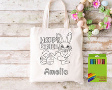 Load image into Gallery viewer, Boys Easter DIY Coloring Kit Bag, Personalized Coloring Kit, Easter for Kids, Easter basket, Easter Egg Hunt Tote
