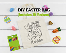 Load image into Gallery viewer, Easter DIY Bag, Personalized Coloring Kit, Easter for Kids, Easter basket, Easter Egg Hunt Tote
