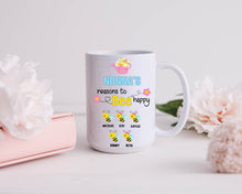 Load image into Gallery viewer, Custom Coffee Mug Gift, Nonna&#39;s Reasons To Bee Happy, Grandma Gift, Cute Grandkid Bee, Mother&#39;s Day Gift for Grandma, Gift for Nonna
