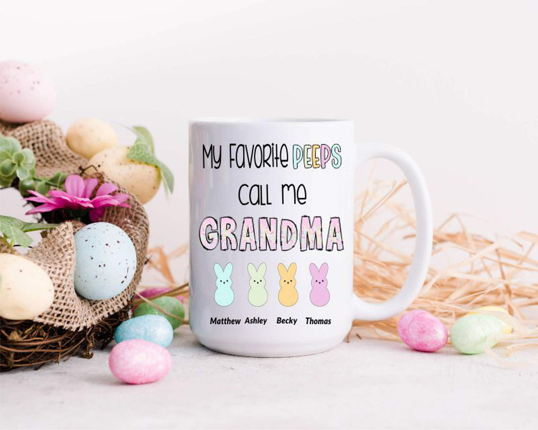 Easter gift for Grandma, Personalized Easter cup, My favorite Peeps call me Grandma