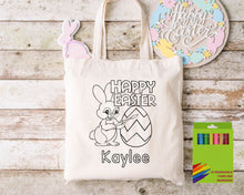 Load image into Gallery viewer, Boys Easter DIY Coloring Kit Bag, Personalized Coloring Kit, Easter for Kids, Easter basket, Easter Egg Hunt Tote
